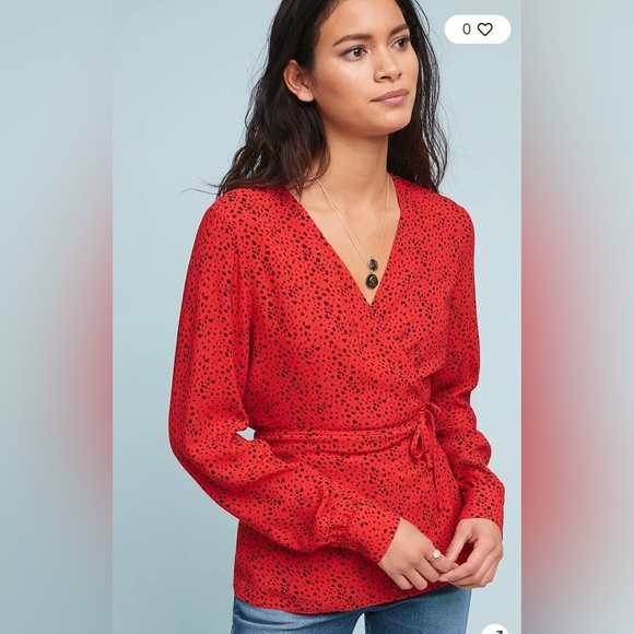 NWT Anthropologie Just Female Satori Wrap Blouse, Size S - Picture 1 of 15